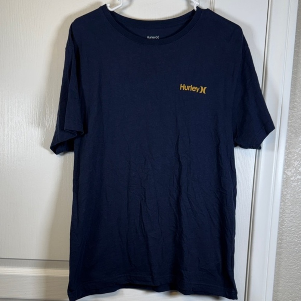 Hurley Island Vibe Pineapples 1999 Navy Blue Graphic Shirt Size Medium EUC #2159
